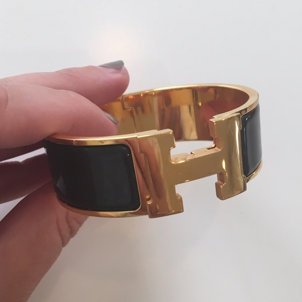 Hermes black Clic-Clac H bracelet